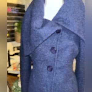 United Colors Of Benetton Navy Wool Pea Coat-Like New